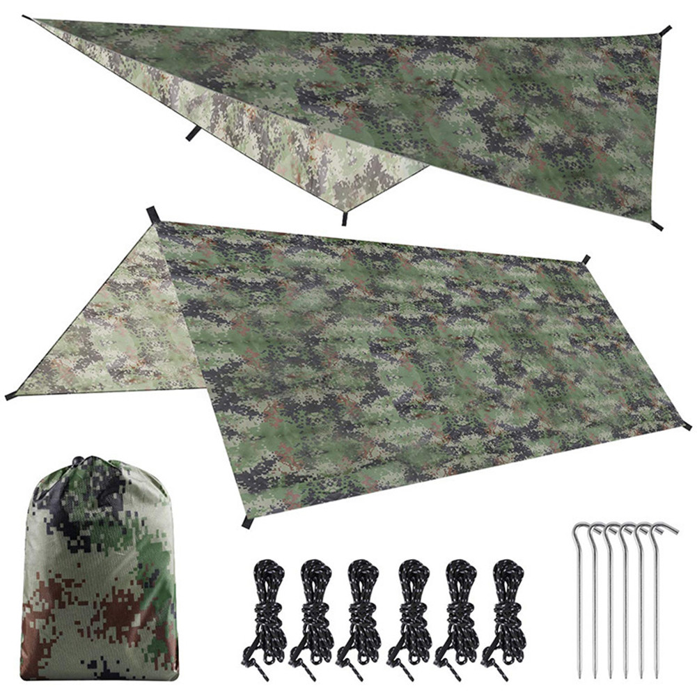 Awning Shade 210T Polyester Yarn Camouflage Portable Awning Canopy Waterproof Foldable Ultra-light