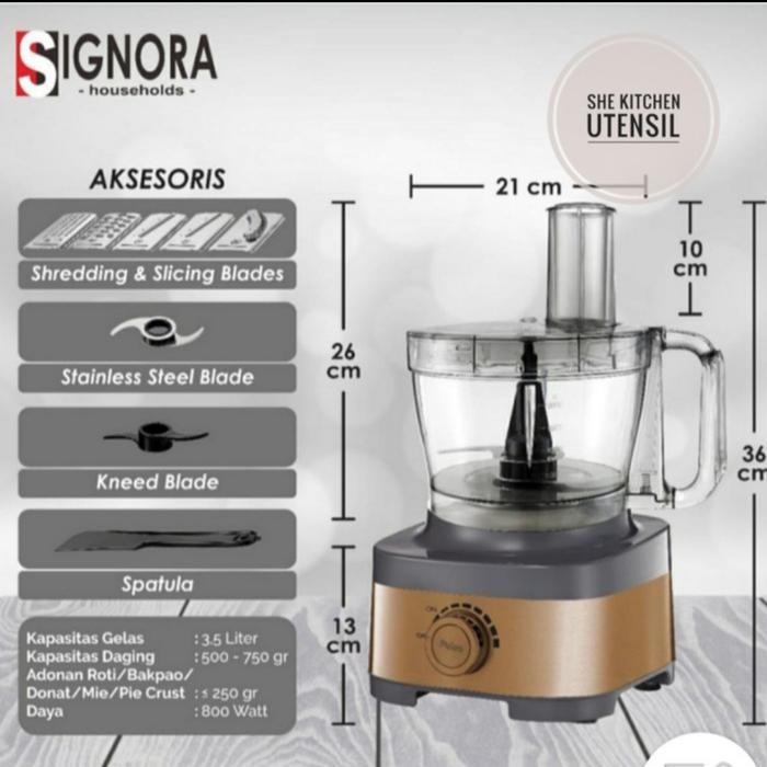 Pisau Cubic Cutter Signora Food Processor