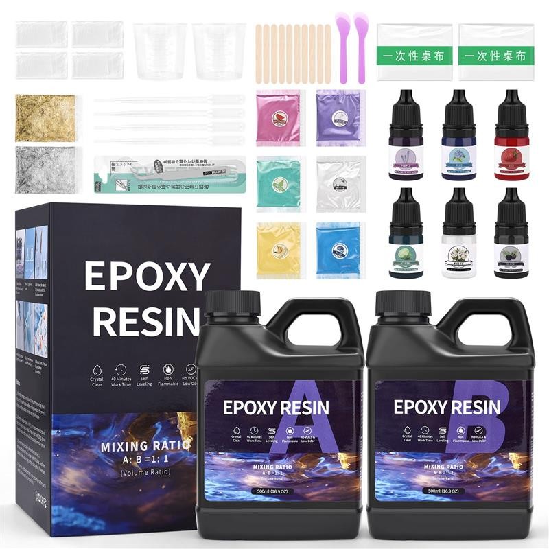 1:1 AB Epoxy Resin Glue Kits 500/1000ml High Adhesive Hardener Crystal Glue Set For DIY Resin Mold