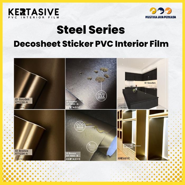 Kertasive Steel Series Decosheet Sticker PVC Interior Film Murah