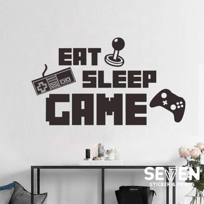 Wall Sticker/Cutting Sticker/Stiker Dinding - Eat sleep Game 2