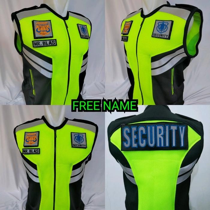 rompi security/satpam,rompi security terbaru rompi security jala tebal hitam hijau