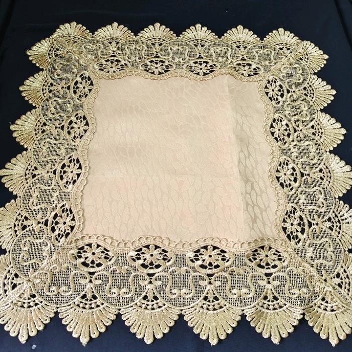 mit TAPLAK MEJA TAMU SEGI EMPAT/MEJA SUDUT MEJA COFFE RENDA BORDIR IMPORT