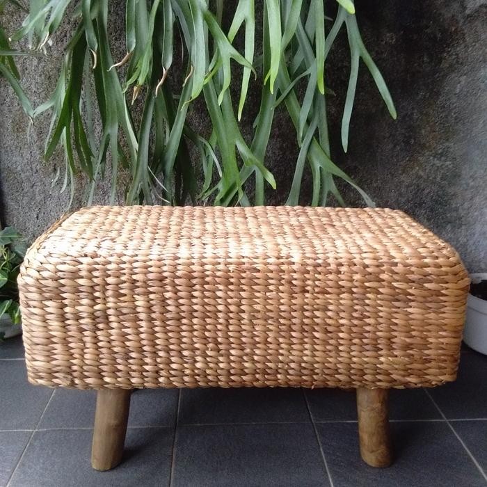 PREMIUM Bench Stool Enceng Stool Panjang Anyaman Enceng Gondok
