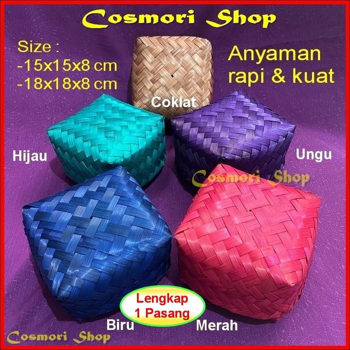 PREMIUM Besek Nasi Anyaman Bambu Hajatan Berkat Catering Hantaran Keranjang cm