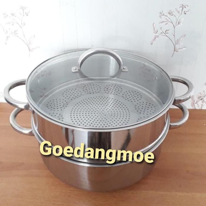 PREMIUM GOSEND Supra Super steamer 40cm susun 2 Panci kukus langseng stainless