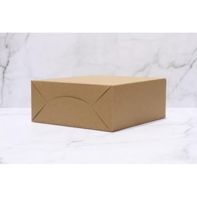 (Expert) Box Kraft Dus Coklat Kue Roti 18 x 18 7.5cm Tanpa Laminasi Eceran