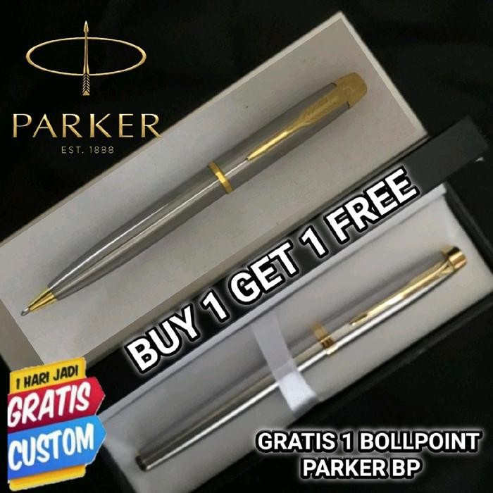 

Bollpoint Mewah Parker Buy 1 Get 1 Free Pen RB & BP Gold Clip Gratis Box Exlusive Dan Gratis Grafir