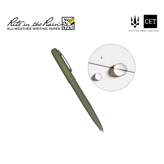 

Rite in the Rain OD97 Tactical All-Weather Metal Pen - All Weather Pulpen Tactical Anti Air Water