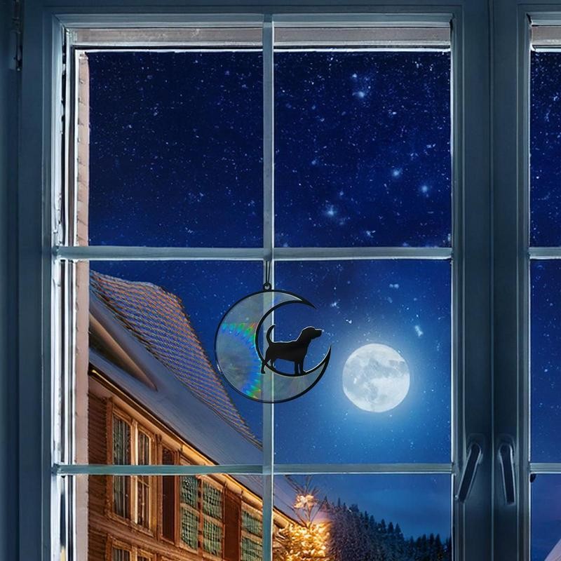 Dog Sun Catcher Acrylic Stained Glass Memorial Ornament Sun Catcher Pet Sympathy Light Catcher