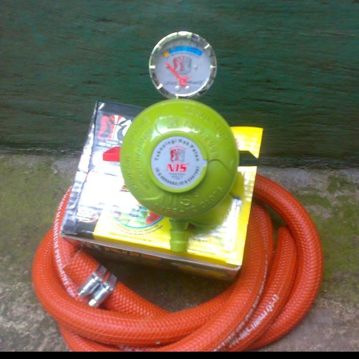 Regulator NIS N2 0707 S Double Lock Selang gas LPG 700 PSI