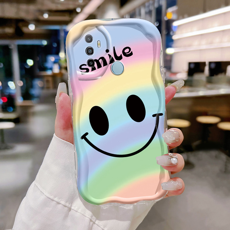 Casing Hp Untuk OPPO A53 2020 A53s A32 A33 2020 A11s Case Casing Kasus Emoji tas pelangi HP Kesing S