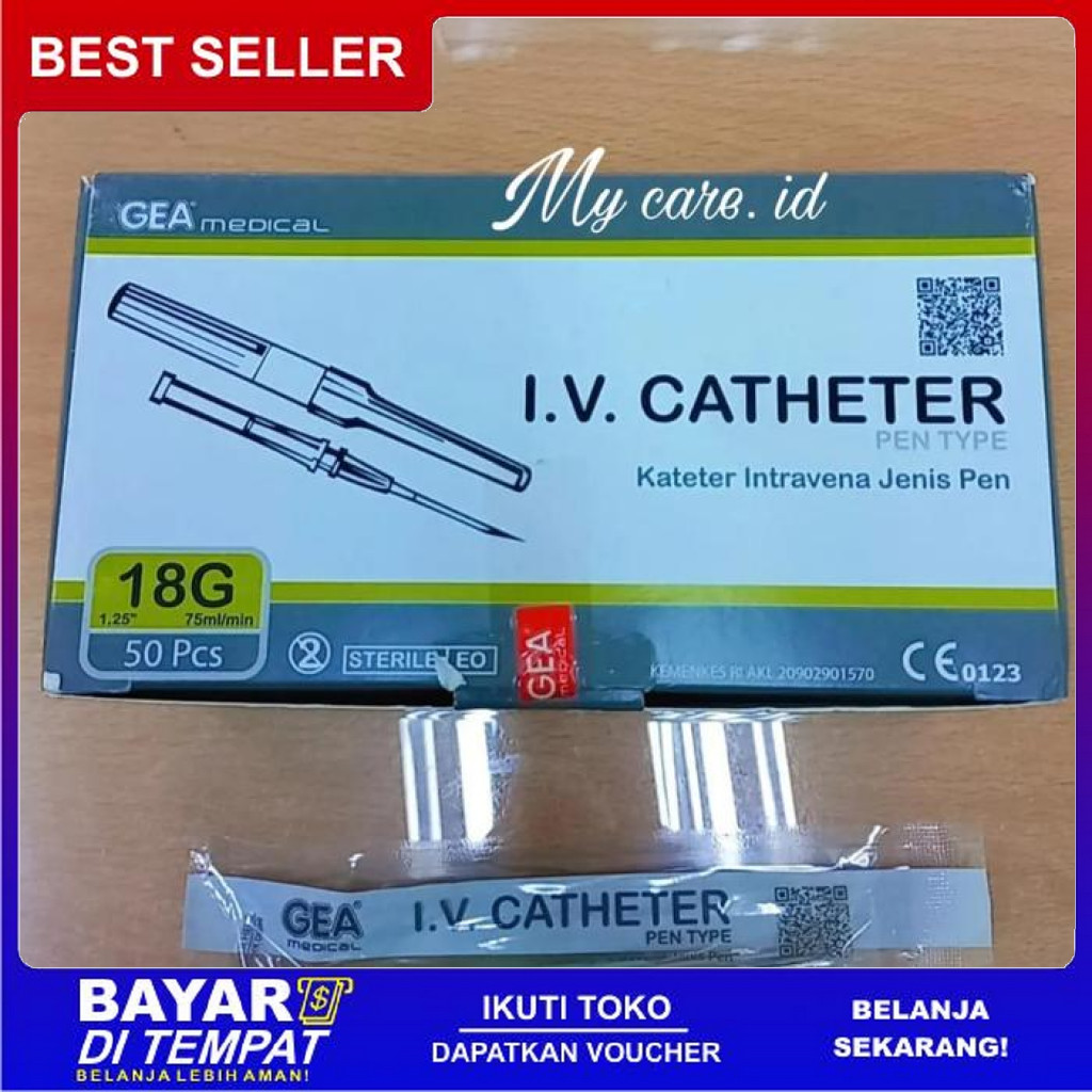 FREE ONGKIR BOX - PEN VENA GEA 18G 20G 22G 24G 26G ABOKET IV CANULA CATETER BISA COD