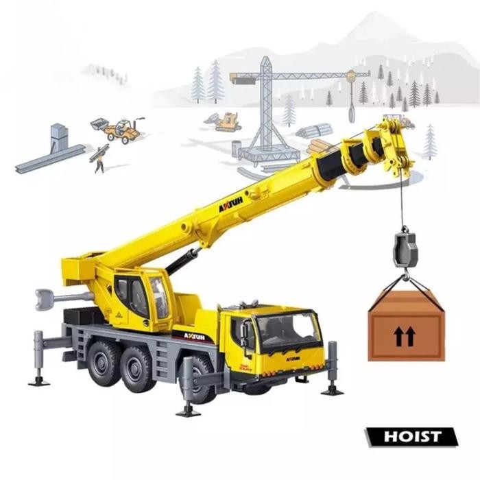 HUINA 1702 DIECAST TRUK DEREK 1:50 ALLOY MODEL TRUK-MOUNTED CRANE