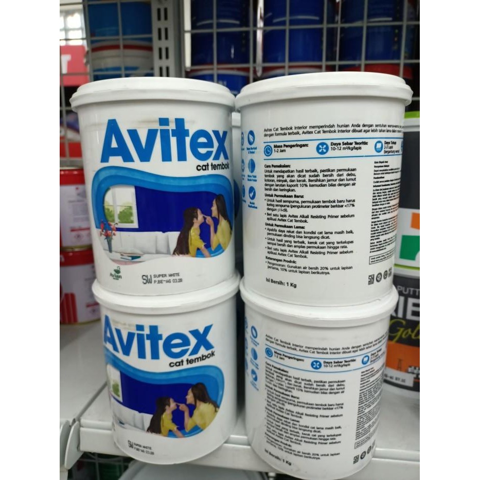 CAT AVITEX AVIAN 1KG/ CAT TEMBOK/ PLAFON/ GYSUM/ AVIAN BRANDS