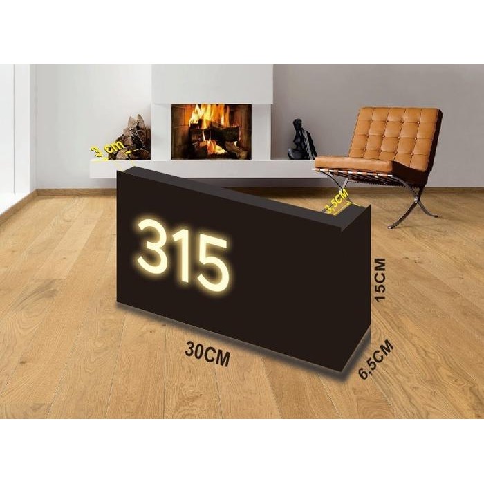 NOMOR KAMAR NOMOR RUMAH AKRILIK BOX LED MOTIF MODERN MINIMALIS