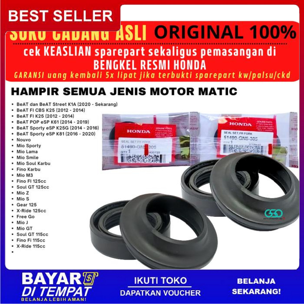 FREE ONGKIR SEAL SIL SHOCK DEPAN HONDA BEAT FI ORIGINAL SEAL DEBU SHOCK DEPAN BEAT ESP BEAT NEW POP