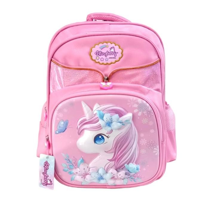 (Expert) Tas Ransel Unicorn Timbul 3D Glitter Anti Air Waterproof Backpack Unicorn Glitter Sekolah