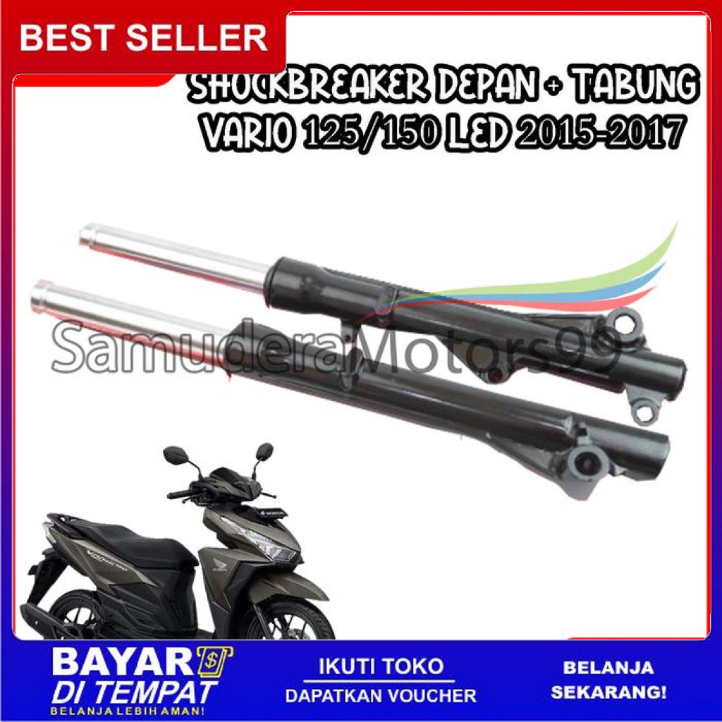 FREE ONGKIR SHOCK BREAKER MOTOR VARIO 125/150 LED 2015-2017/AS SHOCK DEPAN +TABUNG BISA COD
