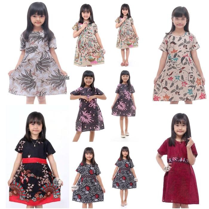 (Expert) Dress batik anak perempuan - Pakaian Batik Anak Perempuan 2-12 Tahun