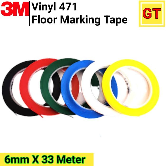 

HOT SALE! 3M 471 vinyl Floor Tape Fleksibel Lakban Lantai Size 6mm X 33 Meter