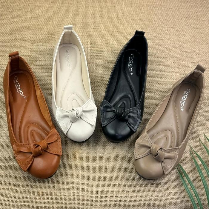 BEST SELLER Sepatu Flat Wanita Gravici Slip On Bahan Sintetis Premium AS-09 Shoes Kerja Hitam