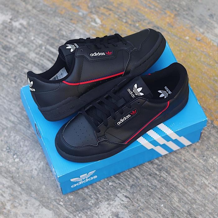 BEST SELLER ADIDAS CONTINENTAL 80 OG BLACK SCARLET RED ORIGINAL CASUALS BNIB RESMI