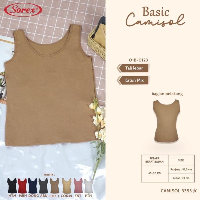 BEST SELLER SOREX CAMISOL TANKTOP SINGLET KAOS DALAM WANITA 3355 TALI LEBAR