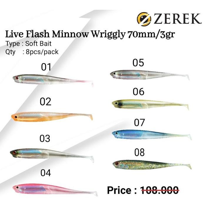Umpan Casting Lure Zerek Live Flash Minnow Wrighly 70Mm 90Mm 110Mm 130Mm