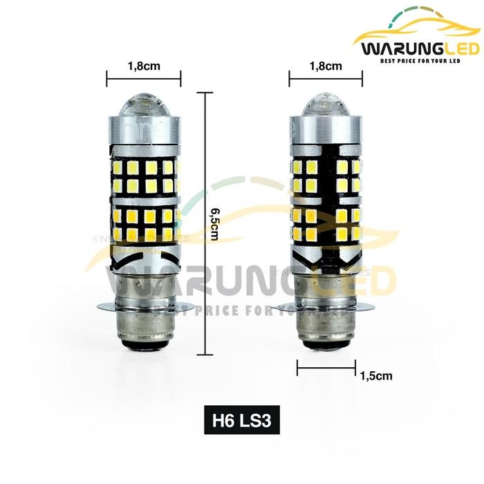 LAMPU LED MOTOR LASER H6 9NINE LUXIMOS LS 3 PUTIH KUNING 12 WATT