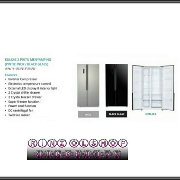 Kulkas Gea G2D-563 Side By Side Inverter 2 Pintu Menyamping