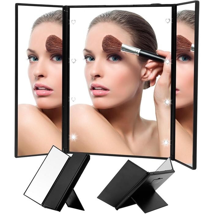 Cermin Lampu LED Tombol / Cermin Makeup LED / Kaca Cermin Lampu / Mirror LED Cermin Make Up / Kaca