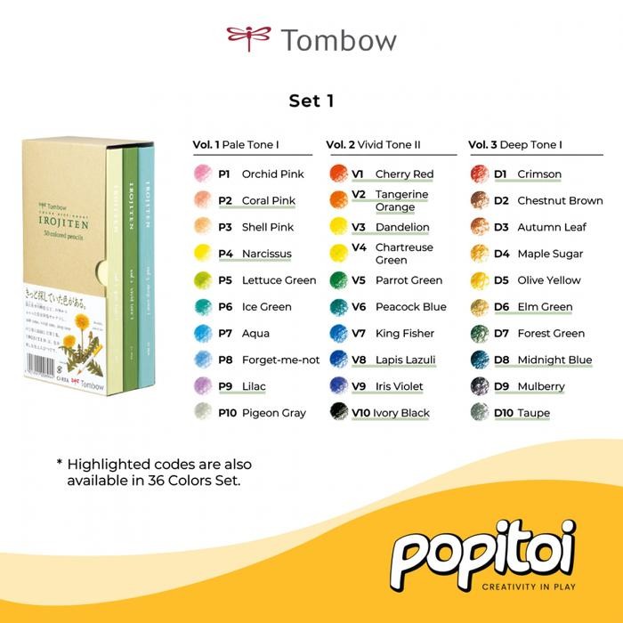 

Tombow Irojiten Colored Pencil 30 36 SET Pensil Warna Mewarnai