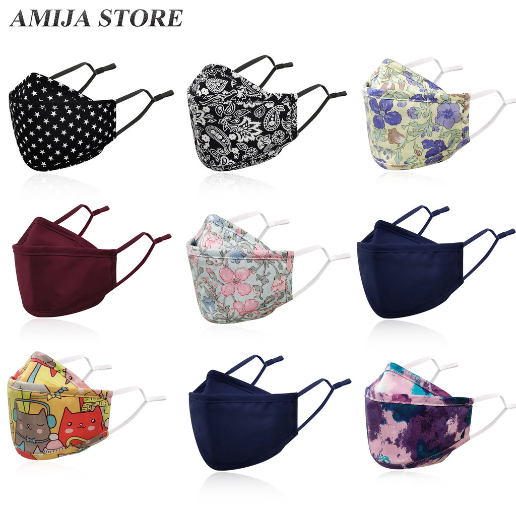 Washable Adult Floral Printed Face Mask Upf50+ Protective Fish Type Mouth Mask Disposable With