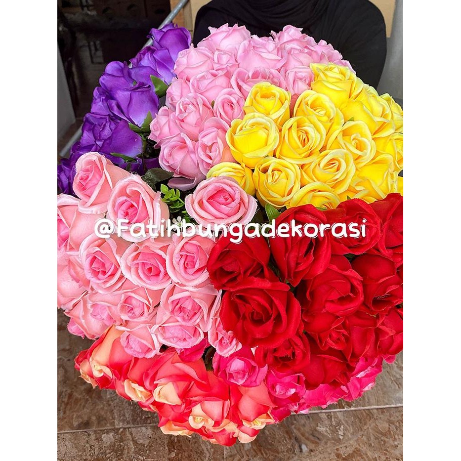 Bunga Mawar/MAWAR X18/Bunga mawar/Bunga Plastik/Bunga hias/Bunga Plastik Hiasan Bouquet