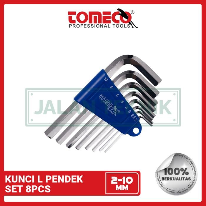 Kunci L Set 8pcs 2-10 Pendek Cr-v Tomeco