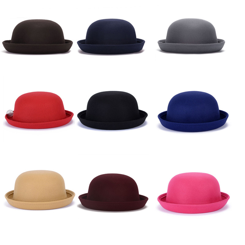 autumn winter Women woolen felt hat Fedoras warm soft Formal Princess Hat casual bowler hat chapeau