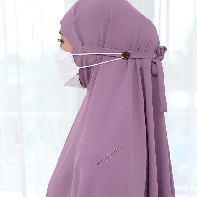 (Expert) "NEW ARRIVAL" NIES OUTFIT - SYAHIRA BUTTON MASK Khimar dengan Kancing