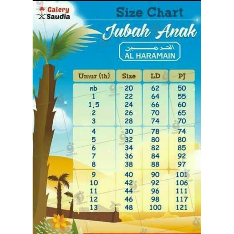JUBAH GAMIS THOBE PRIA DEWASA/ANAK AL HARAMAIN POLYSTER VIETNAM IMPORT