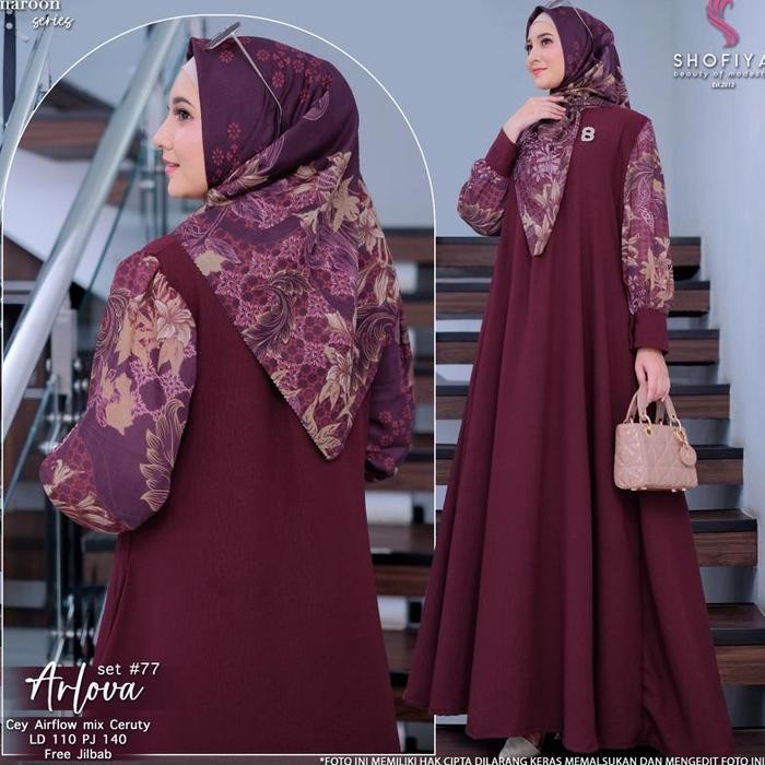 [NEW] GAMIS DRESS FREE JILBAB ARLOVA STANDAR DAN JUMBO BY SHOFIYA //