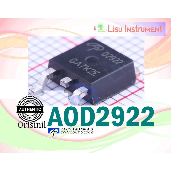 (Expert) ORIGINAL AOD2922 D2922 100V 7A N-Channel AlphaMOS DPAK TO-252 - AO