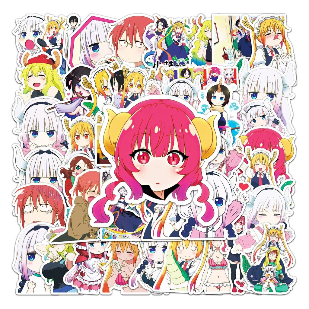 10/50PCS NEW Miss Kobayashi's Dragon Maid Sticker Phone Travel Luggage Laptop Guitar Classic Cartoon