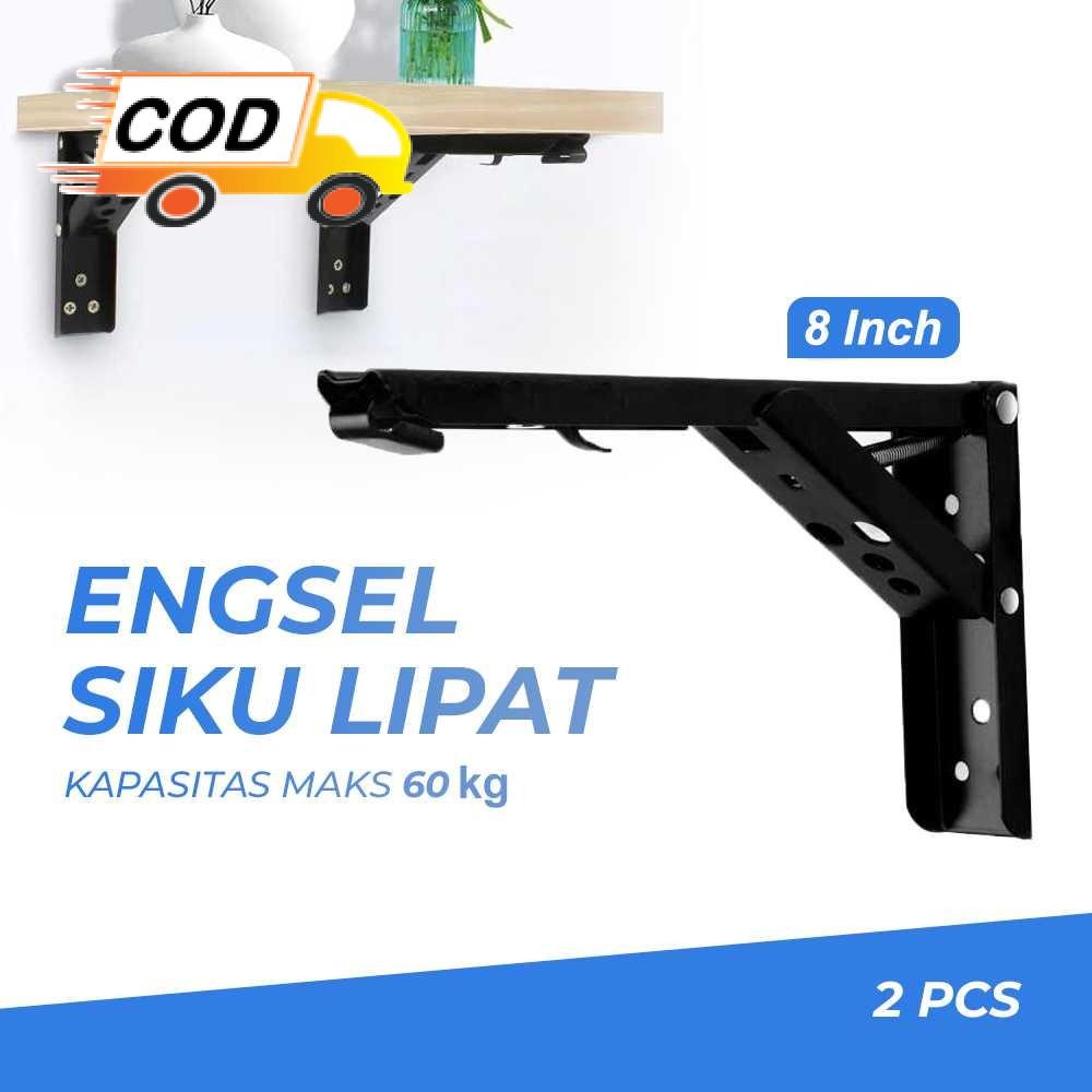 Bracket Siku Rak Dinding Stainless Steel Lipat Penyangga Ambalan Rak Dinding Besi Siku Meja Dinding 