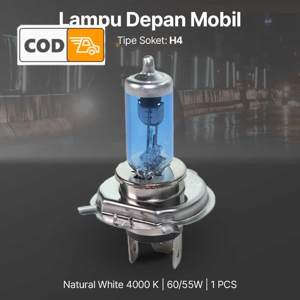 Lampu Depan Mobil H4 Halogen Super Terang 4000K Headlamp LED Mobil 60W