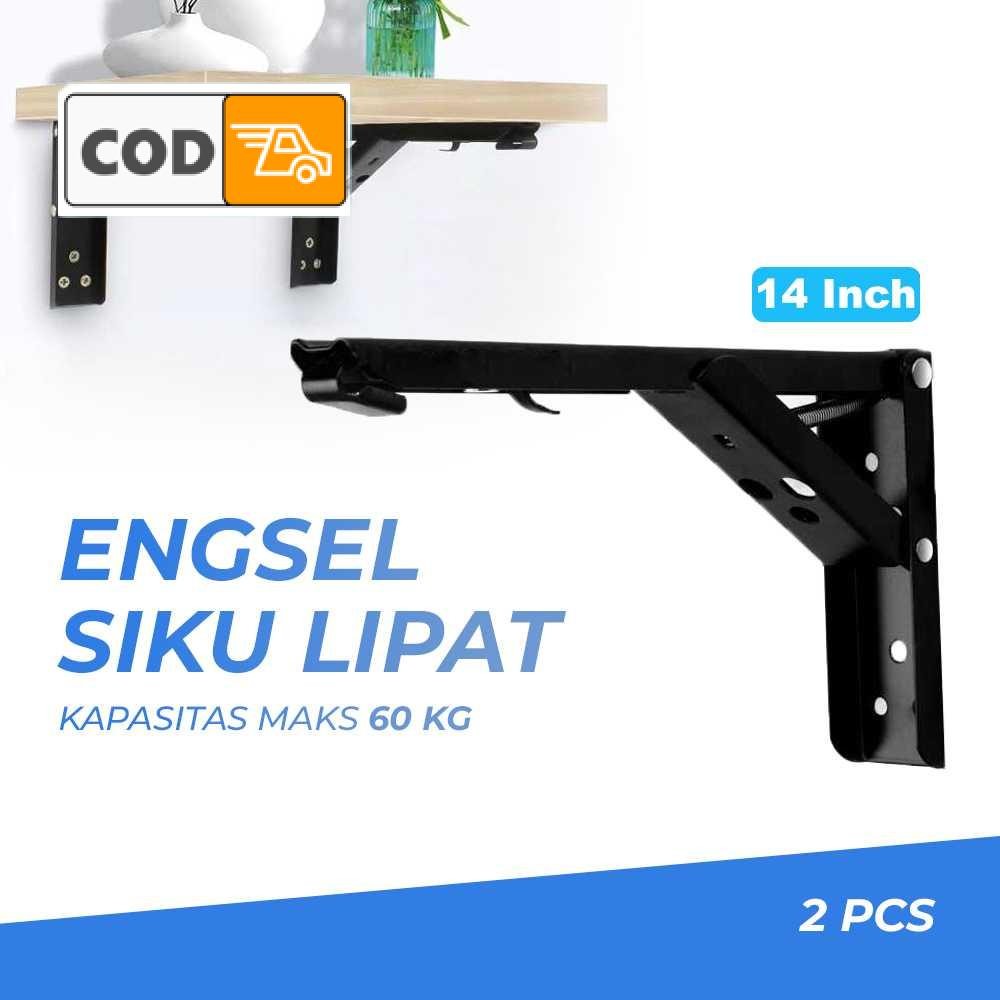 Bracket Siku Rak Dinding Lipat Stainless Steel Penyangga Dinding Besi Siku 60kg untuk Rak Dinding da