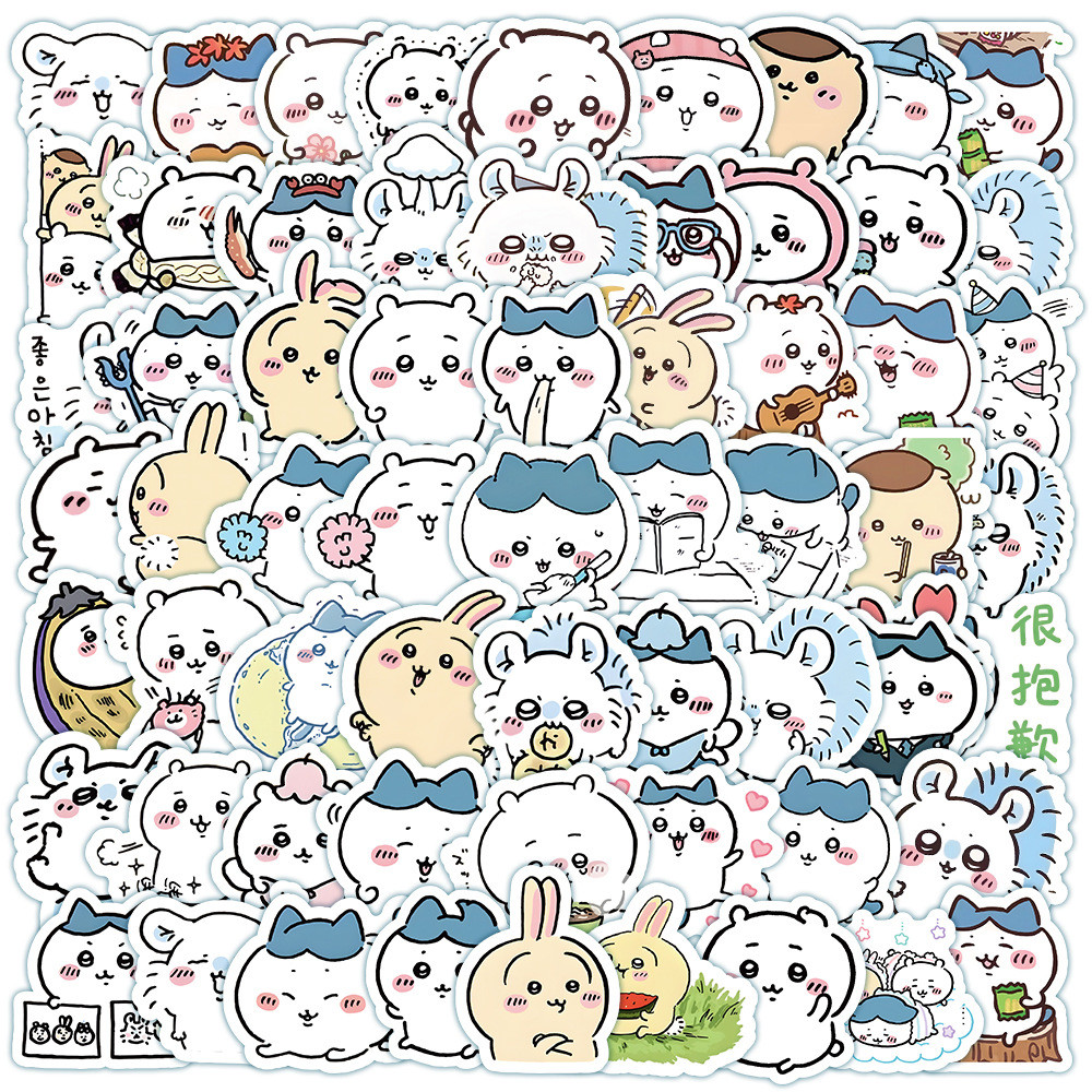 100pcs Cute Chikawa Decorative Stickers Water Cup Stationery Box Desk Laptop Sticker Waterproof