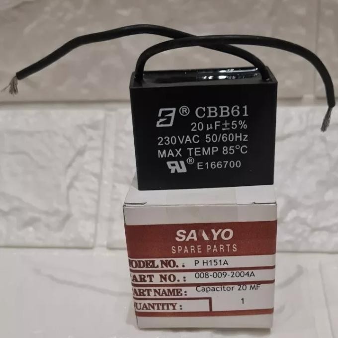 TERLARIS! CAPACITOR 20UF/MIKRO UNTUK POMPA AIR SANYO TYPE P-H151/P-H236B ORI