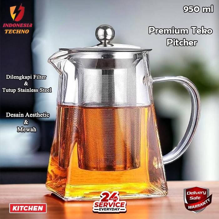 TERBARU Teko Teh/Teko Kopi/ Pitcher Kaca/Teko Kaca Tahan Panas [PREMIUM 950ML]