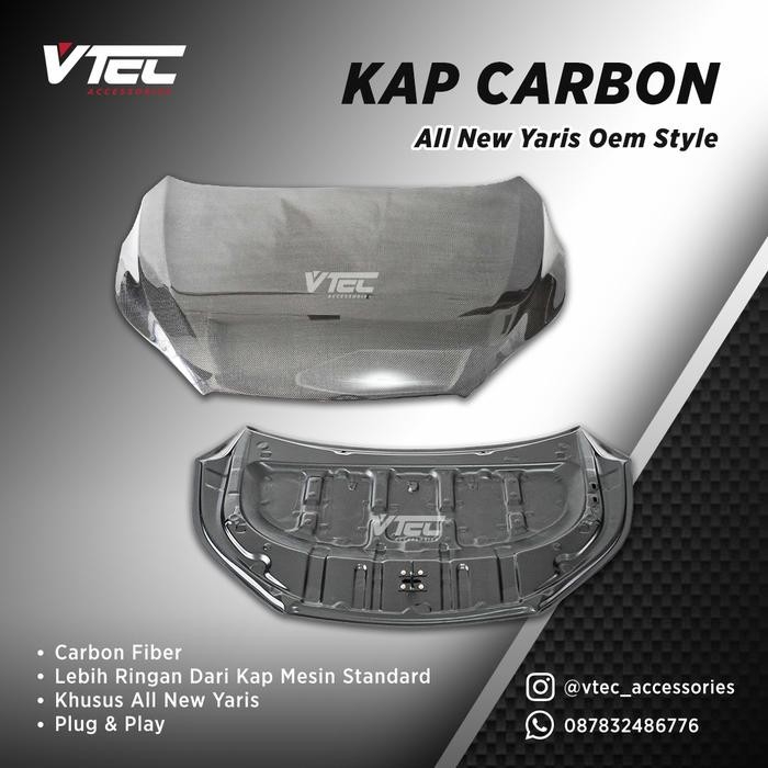 Ready Kap Mesin Carbon All New Yaris Lele Ready