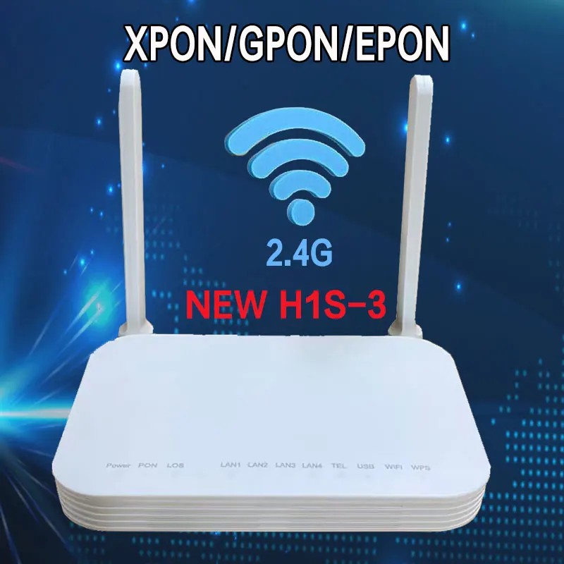 H1S-3 GPON EPON XPON 1GE+ 3FE+ 1POTS+2.4GWifi ONU ONT English por firmware ac 2 antenas router ont m